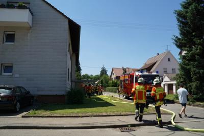 Brand im Dachgeschoss eines Mehrfamilienhauses in Frickenhausen